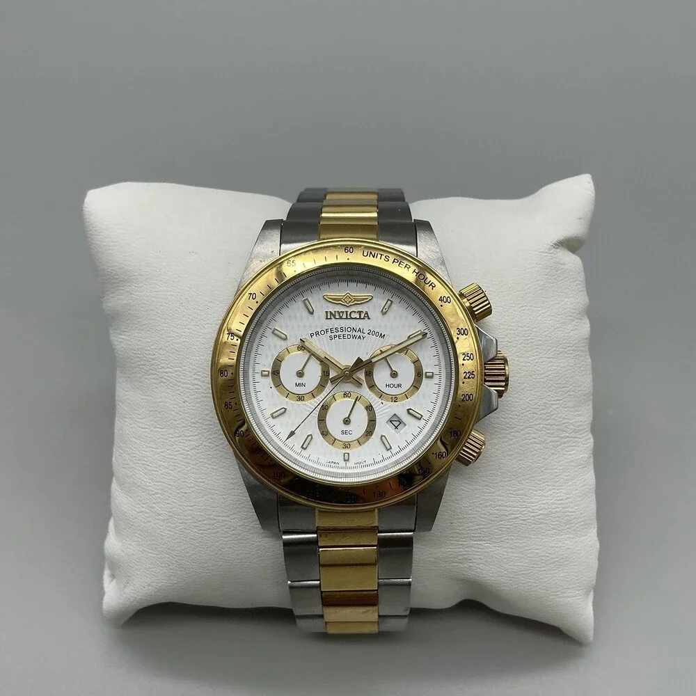 Invicta Speedway 9212 Mens Watch 41mm Two Tone Chronograph New Battery 8.5